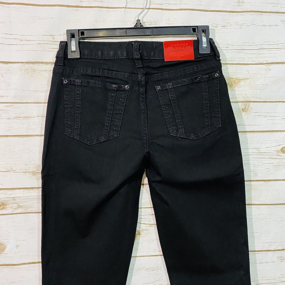 Jennifer Lopez Women's Black curvy bootcut jeans size 0 LONG - Picture 7 of 8